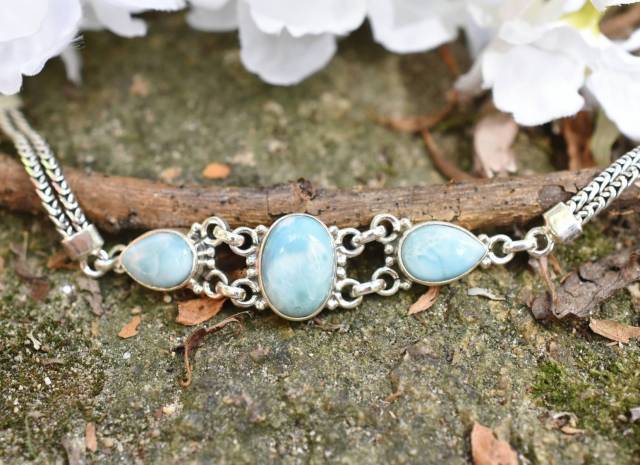 Bracelet larimar et argent 925