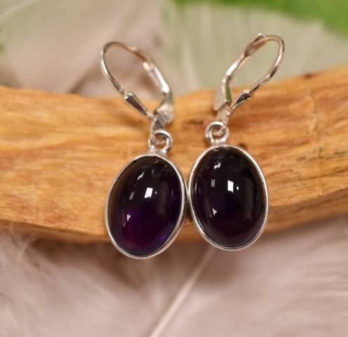 Boucles d'oreilles amthyste et argent 925 Dstressant