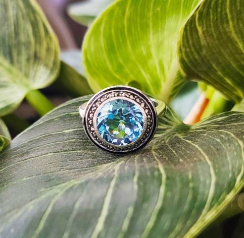 Bague topaze et marcassite